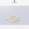 Cluster Rings 2022 Gold Silver CZ Cute Leaf For Women Girl Real 925 Sterling Ring Lady Jewelry Accessories Anniversary Party Gift