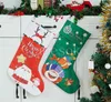 Weihnachtsdekorationen Socken Kinder Weihnachtsgeschenktüte Cartoon bedruckter Weihnachtsstrumpf Kinder Weihnachtsdekoration DE781