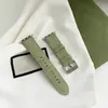 Bandas de cinta verde bandas de faixas de moda Watch Watchband Designer Watchbands Bracelete de cinto de couro 42mm 38mm 40mm 44mm Iwatch 3 4 5 SE 6 NOVO