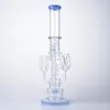 Sprinkler Perc Wasserpfeifen 7 mm dicke Glasbongs Spiralperkolator Wasserpfeifen Recycler Öl Dab Rigs Große Bong 14 mm Innengelenk mit Schüssel Shisha