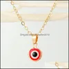 Pendant Necklaces Lucky Jewelry Gold Sier Color Devil Eye Disc Necklace Bohemia Turkish Evil Eyes Pendant Drop Delivery Dhseller2010 Dhi1X