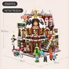 Kerstdecoraties 2506pcs Loz Mini Blocks Christmas Coffee House Shop Three Floors Santa Claus Tree Bricks Toys For Kids volwassenen Xmas Gift Loz1054 220921