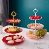 Borden 3-laags feestbuffet Presentatie Tray Snack Platters Cookies Candy Wedding Birthday Display Tower Fruit Plate Cake Stand