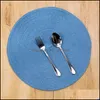 Matten kussens 1 st ronde geweven placemats pp waterdichte eettafel mat niet-slip servet Disc Bowl Drink Cup Coasters keuken de yydhhome dhjvr