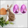 Parti dekorasyonu 24pcs parlak plastik Paskalya Yumurtası Yaratılabilir Dolablat Yumurtası Oyuncaklar Dekorlar Teslimat 2021 Ev Bahçesi İnek Bahçesi İnek