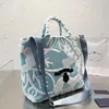 Embroidered Floral Handbag Terry Bucket Bags Patchwork Color Plush Tote Bag Embroidery Letter Detachable Adjustable Woven