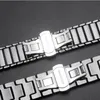 Bandas de reloj 18 mm 20 mm 22 mm de 24 mm Banda de acero inoxidable Correa de cerámica de mariposa curva para Tissot 220921