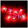 Noël Light Up Clignotant Collier Décorations Enfants Glow up Cartoon Santa Claus Pendant Party LED jouets Fournitures RRE14400