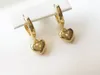 22092104 earrings ear studs 3d heart shaped pendant au750 yellow gold hook Women's Jewelry classic must have sale party work girl gift idea birthday
