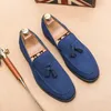 Fashion Classic Loafers Men Square Toe Solid Color Faux Suede Tassel Slip-on Business Casual Wedding Party Everyday Vers 4BC3