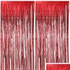 Dekoracja imprezy strażak urodzinowy Tacdrops Metallic Tinsel Curtain Firefighter Świąteczny ślub Baby Shower Chrześci