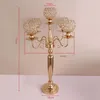 Party Decoration Event Decor Candelabra 5 Arms Metal & Crystal Candelabrum Candle Holder Wedding Table Centerpiece Decorations