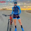 Cycling Jersey Sets Cafitte ladies cycling jersey Macaquinho GO mountain bike long-sleeved jumpsuit sportswear blue uniform suit 220922