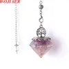 Fijne natuurstenen Pendulum hanger Reiki genezen wichelrivier amethisters kristal voor sieraden antieke ketting cadeau BO945