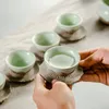 Cups Saucers 2022 Chinese Ceramics Crafts Tea Cup Single Layer Ru Kiln Teacup Service Vintage Small Drinking Wholesale B011