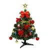 Juldekorationer 4560 cm LED Artificial Christmas Tree With Pinecone Santa Bow Ribbon Ornaments 54DC 220921