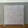 Décoration de fête personnalisée blanc et rose paillettes brillantes Po cabine oreiller toile de fond Tension tissu fond