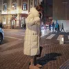 Женские траншеи пальто 2022 Winter Down Down Padded Jacket Корейский стиль свободные женщины долго