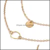 Colares pendentes Novos colares simples de charda de aranda de mtilayer Tansel min￺sculos clav￭culas para mulheres lantejoulas de moeda de moeda fofa moda dh2m4