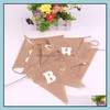 زخرفة الحفلات 11pcs علق القلب علامات خمر سلسلة Jute Hessian Bunting لافتة لالتقاط عيد ميلاد الطفل تسليم 20 mxhome dhjga