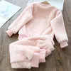 Pyjamas Baby Boy Girl Clothes Set Flanell Fleece Toddler Child Warm Catoon Bear Sleepwear Kids Home Suit Winter Fall vår 1 8y 220922