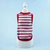 Dog Apparel Blue Red Stripe Design Vest Clothes Soft Summer Shirt Puppy Accessories T-shirt Pet Costume