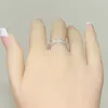 Pierścienie klastrowe ręcznie robione obiecaj diamentowy pierścionek Tybetański srebrny s925 Pierścienie ślubne zaręczynowe dla kobiet palec ślubnych biżuteria hurtowa 220921
