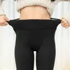 Kvinnors leggings vinter varma höga midjebyxor sammet tjock för stretch tjockare 220922