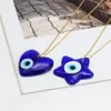 S3229 Turkey Star Heart Glass Evil Eye Necklace For Women Blue Eyes Pendant Choker Necklaces