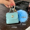 Pompom Leather Bag Keychains Coin Purses Key Chains Rings Holders Fashion PU Pouches Pendant Keyrings Trinkets Cute Women Pom Pom Ball Charms Jewelry Accessories