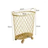 Bolsas de lavanderia Golden Basket Home Storage Wicker Dirty Containers Banheiro