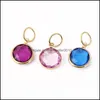 Charms 120 Pz / lotto 12 Colori Assortiti 12 Mm Birthstone Charm Ciondolo Fit Vetro Medaglione Bracciali Accessori Per Le Donne Drop Dhseller2010 Dhvkg