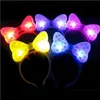 Décoration de fête 5/10 Pcs Led Corne Bandeau Mticolor Boucles D'oreilles Lumineuses Arc Accessoires De Cheveux De Mariage Propparty Drop Delivery 202 Mxhome Dhons