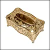 Pudełka na tkanki serwetki 2x złoto akrylowe pudełko el restauracja uchwyt serwetek domowy dostawa 2021 Domowe ogród kuchnia Pakowanie 2010 dhrgl