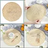 Mats Pads 2Pcs Natural Corn Husk Placemats Hand-Woven Thick Heat Insation Pad El Restaurant Cups And Plates Bowl Drop Deli Yydhhome Dhcir