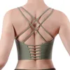 Occident Yoga Fitness Rassembler Débardeurs De Soutien-Gorge Pour Femmes Gym Sports Sans Manches Sexy Dos Croisé Intégré Poitrine Pad Gilet T-shirts W987