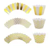 Świąteczne zapasy JQSYRISE 12PCS Gold Black Dot Wave Fael Cupcake Opakowania dzieci