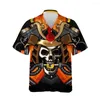 Chemises décontractées pour hommes Jumeast 3d Skull Black Skull pour hommes horribles vêtements baggy Halloween Festival Gift Summer Fashion Streetwear Blouses