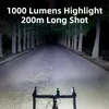 Luces de bicicleta ROCKBROS Luz de bicicleta 1000Lumen 4800mAh Faro Banco de energía Linterna Manillar Carga USB MTB Ciclismo de carretera Destacado 220922