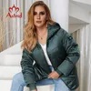 Capispalla da donna Taglie forti Cappotti Astrid Cappotto autunno-inverno da donna Parka caldo antivento Giacca moda scozzese cappuccio taglia abbigliamento femminile 9385 220922