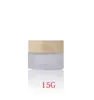 Packaging Bottles Frosted Glass Jar Cream Bottles Round Cosmetic Jars Hand Face Packing Bottle 5g 50g Jares With Wood Grain Cover