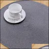 Matten kussens 1 st ronde geweven placemats pp waterdichte eettafel mat niet-slip servet Disc Bowl Drink Cup Coasters keuken de yydhhome dhjvr