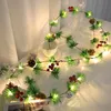 Juldekorationer 2023 år dekoration LED Light Rattan String Bell Tree Pendant Creative Decorative 220921