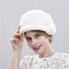 Visors kvinnor vinter riktiga hattar ryska varma för 2022 och kepsar damer toppade cap justerbar hatt