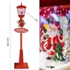 Christmas Decorations Music Street Light Decorative Metal Emitting Ornaments Xmas Farmhouse Electric Snow Party Supplies Outdoor 220921