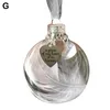 Party Dekoration Weihnachten Name Ornament Souvenir Feder Memory Flitter Gedenken Navidad Anhänger Geschenke Ball U5B8