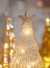 Christmas Decorations Glowing Glass Christmas Tree Ornaments Home Luminous Desktop Decoration Led Night Light Party Xmas Decorations Festival Kid Gift 220921