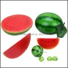 Party Dekoration Simulation Wassermelone Modell Gefälschte Scheiben Obst und Gemüse Pografie Home Requisiten Spielzeug Kunststoff Studioparty Drop Yydhhome Dhbby