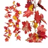 Fall Garlands Maple Leaf 175cm Hanging Vine Artificial Autumn Foliage Garland Halloween Thanksgiving Decor for Home Wedding Fireplace Party