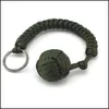 Party Favor Security Protection Black Monkey Fist Steel Ball Bearing Self Defense Tool Outdoor Travel Lanyard Survival Key C Bdesybag Dhsme